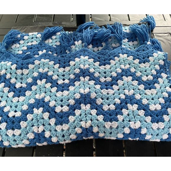 Homemade Afghan with Tassels - Picture 3 of 5